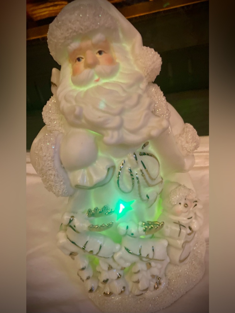 Lenox Vintage/Works White Ceramic Santa w/Red Night Light Glowing Holiday Decor - Picture 2 of 16